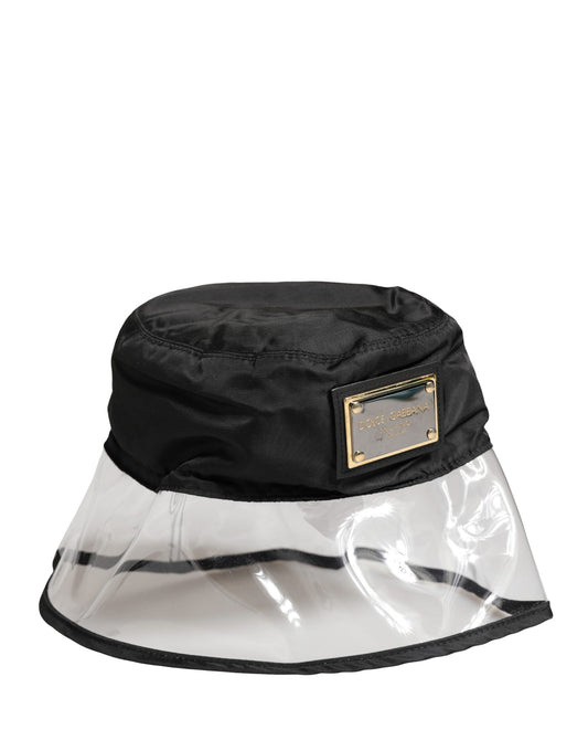 Dolce & Gabbana Men Black Plastic Fisherman Bucket Capello Hat Curated Luxury Accessories by Orvyn
