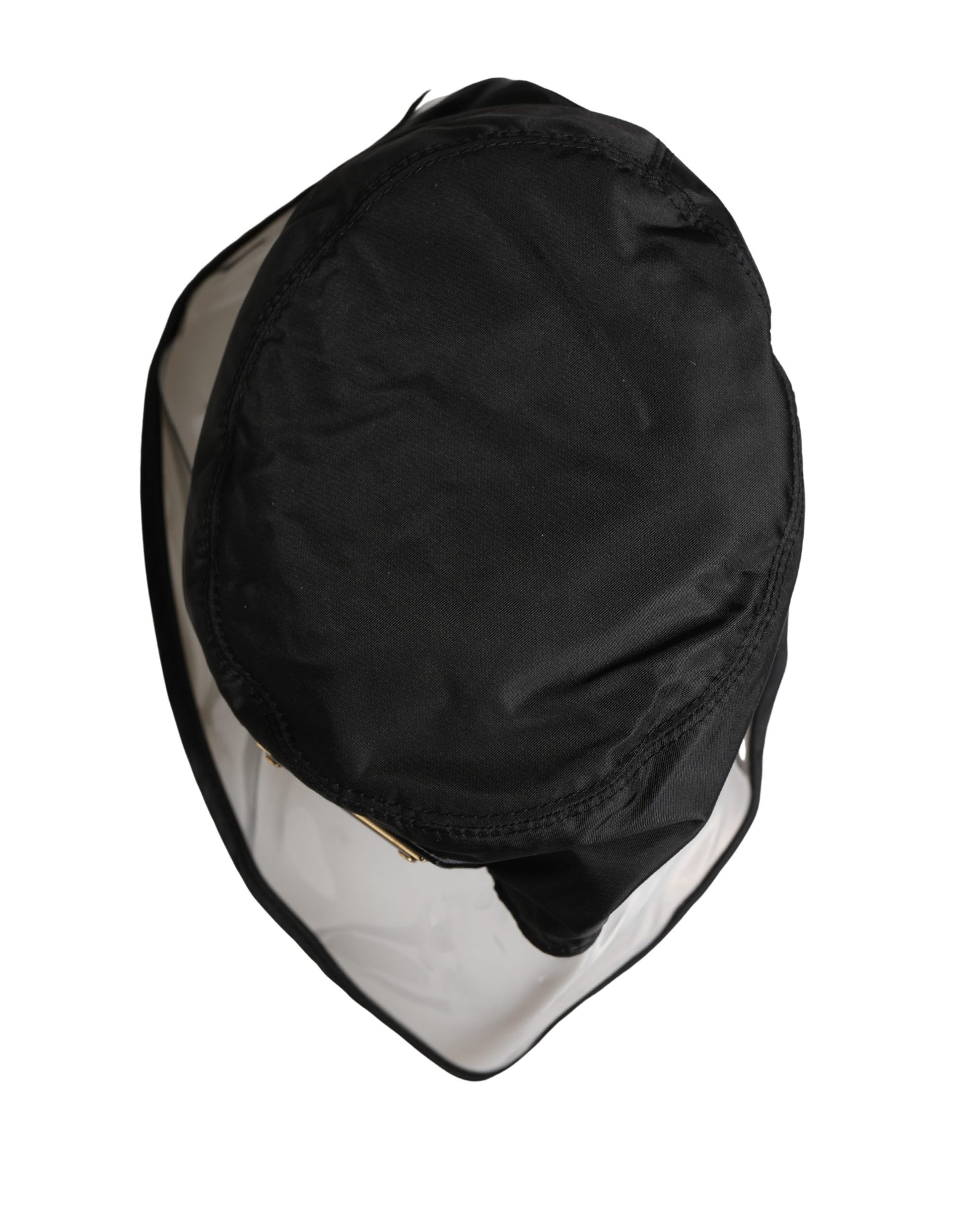 Dolce & Gabbana Men Black Plastic Fisherman Bucket Capello Hat Curated Luxury Accessories by Orvyn