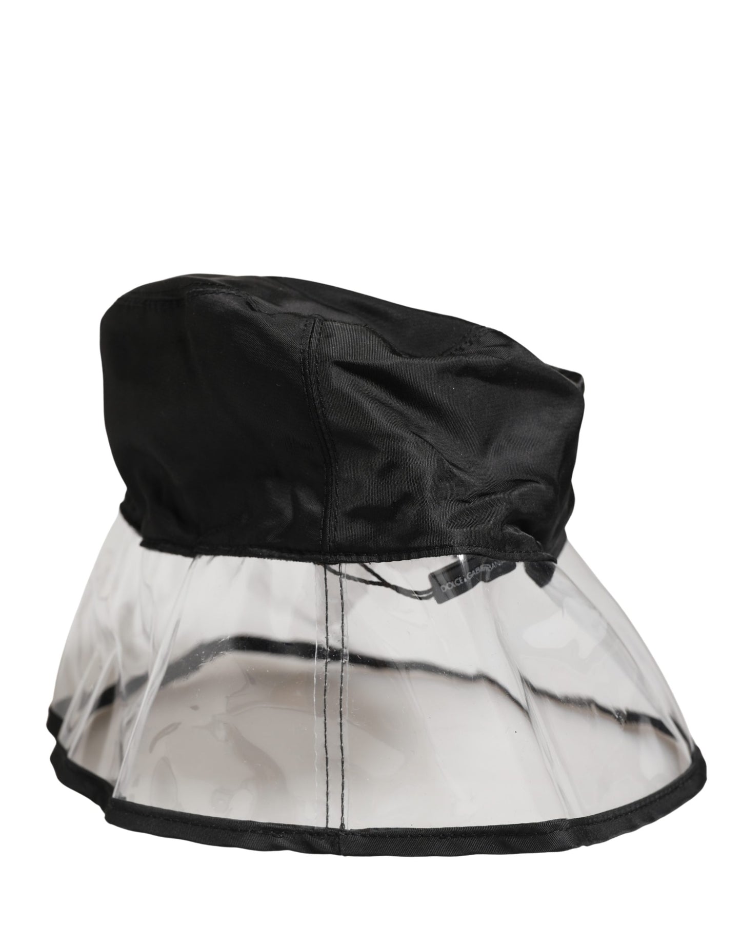 Dolce & Gabbana Men Black Plastic Fisherman Bucket Capello Hat Curated Luxury Accessories by Orvyn