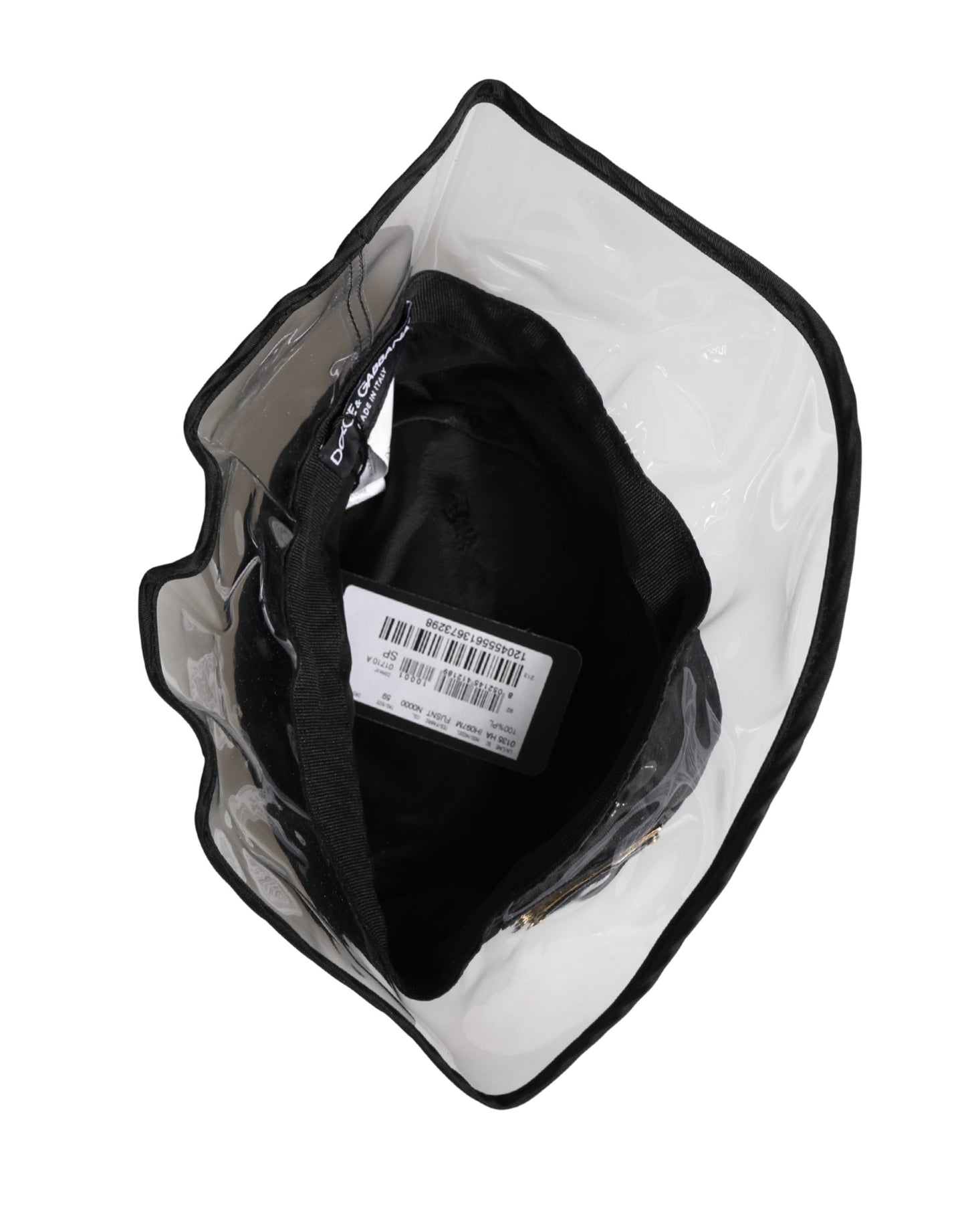 Dolce & Gabbana Men Black Plastic Fisherman Bucket Capello Hat Curated Luxury Accessories by Orvyn