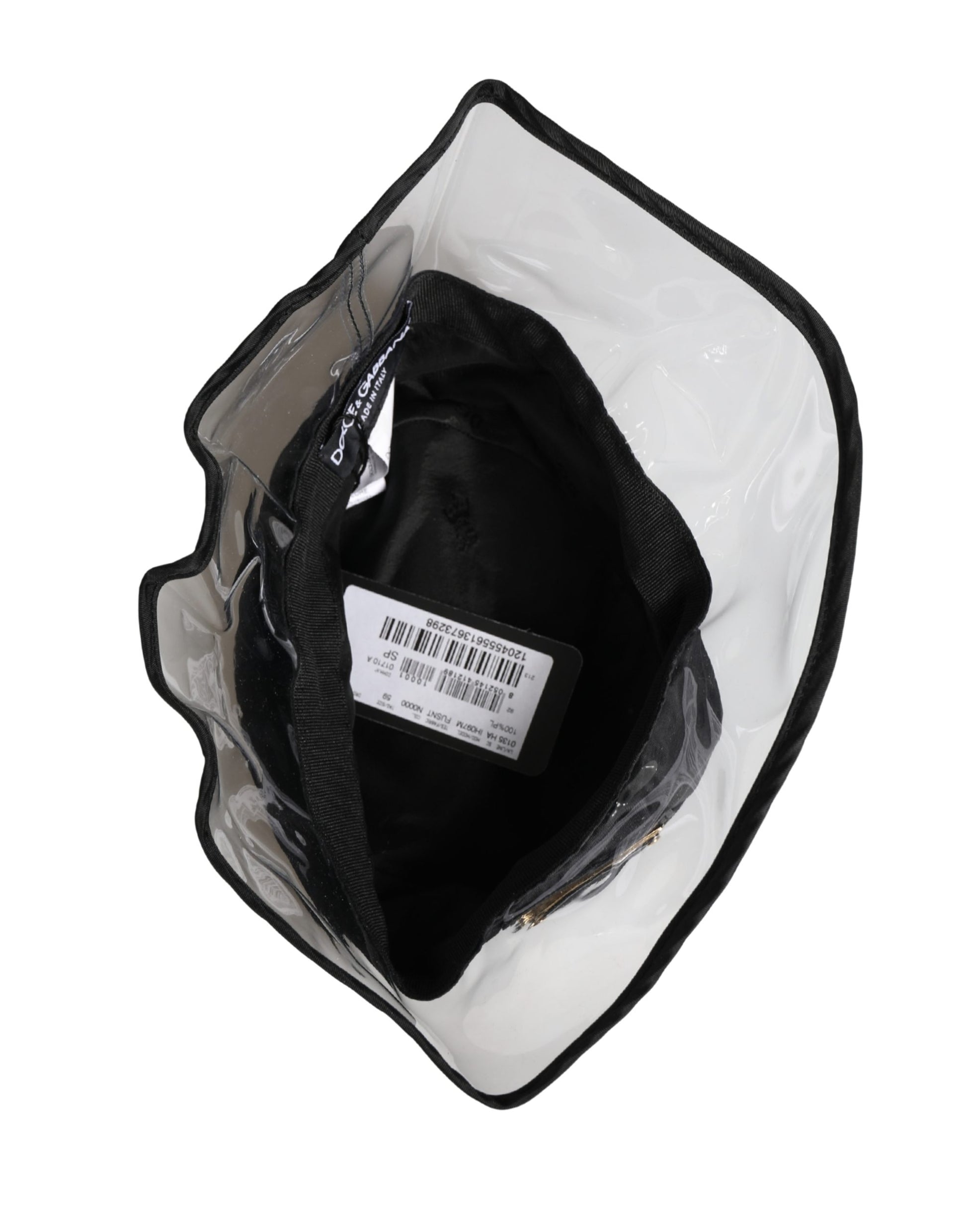 Dolce & Gabbana Men Black Plastic Fisherman Bucket Capello Hat Curated Luxury Accessories by Orvyn