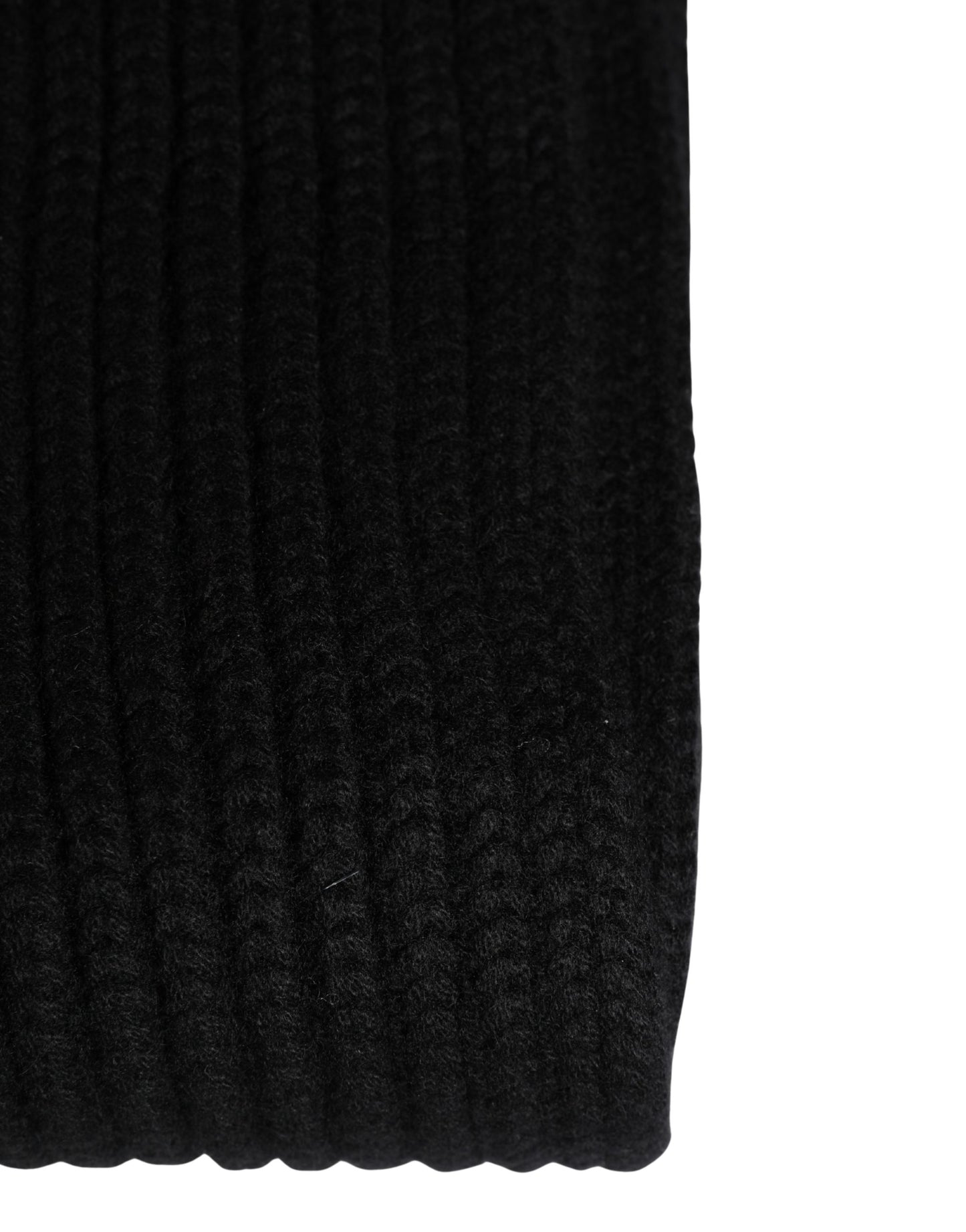 Dolce & Gabbana Black Cashmere Knitted Men Neck Warmer One Size Scarf Curated Luxury Accessories by Orvyn
