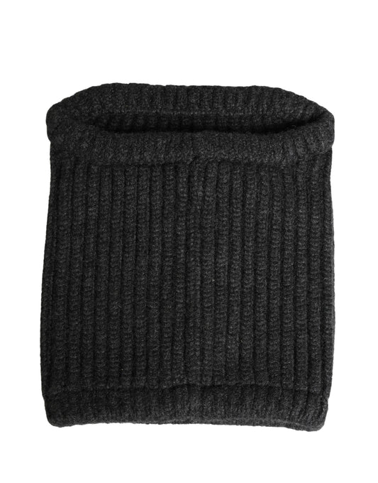 Dolce & Gabbana Black Cashmere Knitted Men Winter Neck Warmer Hat Curated Luxury Accessories by Orvyn