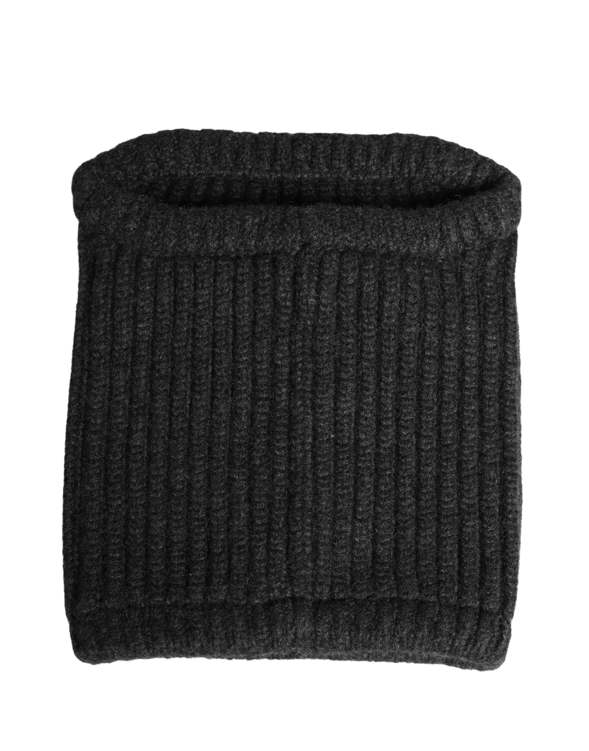 Dolce & Gabbana Black Cashmere Knitted Men Winter Neck Warmer Hat Curated Luxury Accessories by Orvyn