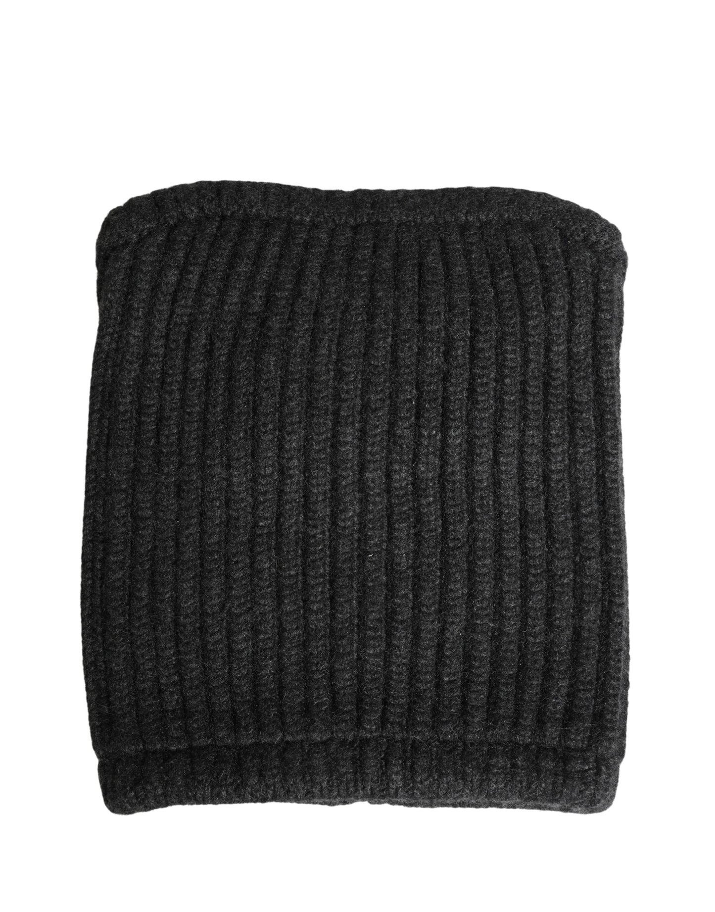 Dolce & Gabbana Black Cashmere Knitted Men Winter Neck Warmer Hat Curated Luxury Accessories by Orvyn