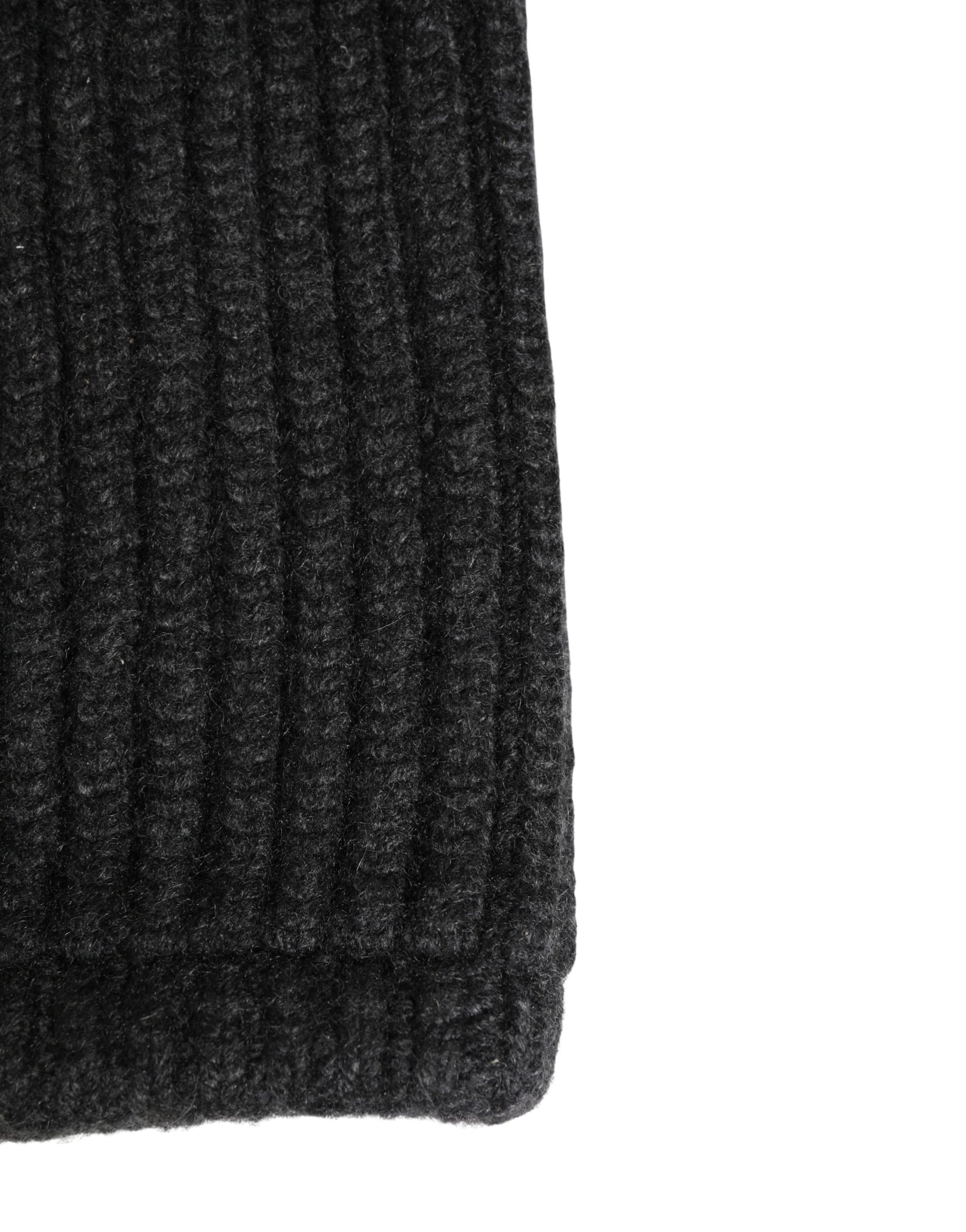 Dolce & Gabbana Black Cashmere Knitted Men Winter Neck Warmer Hat Curated Luxury Accessories by Orvyn