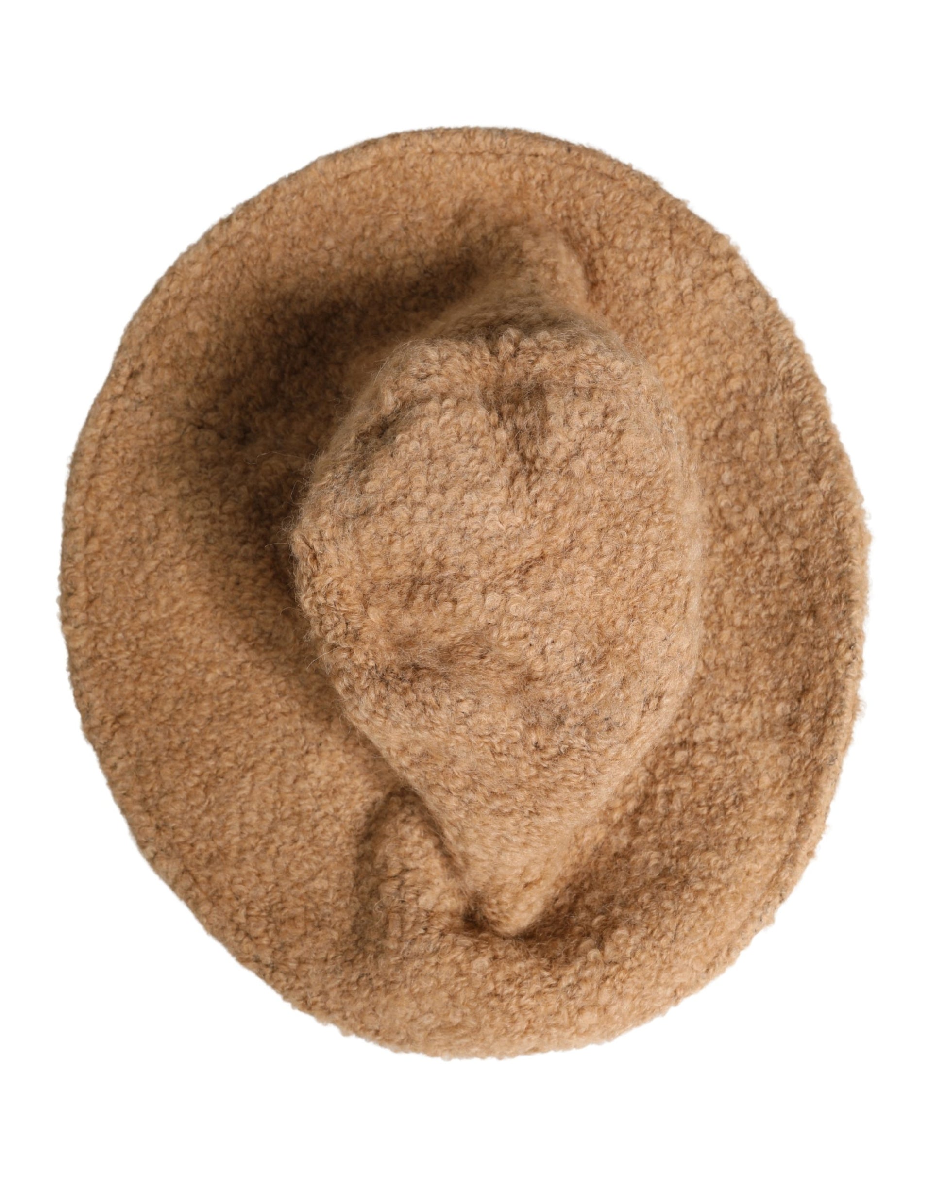 Dolce & Gabbana Beige Virgin Wool Fur Women Knitted Capello Hat Curated Luxury Accessories by Orvyn