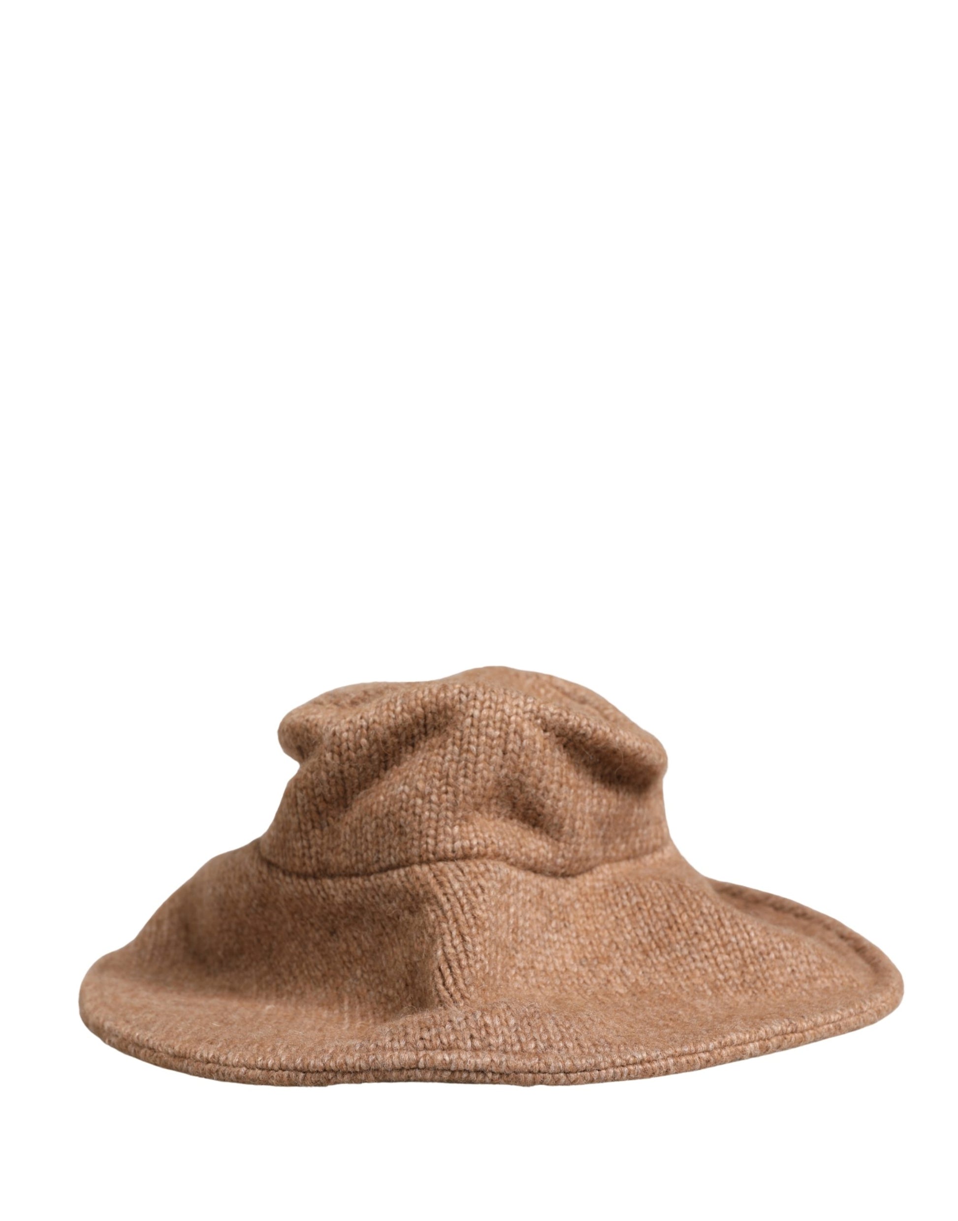 Dolce & Gabbana Brown Llama Wool Women Knitted Capello Hat Curated Luxury Accessories by Orvyn