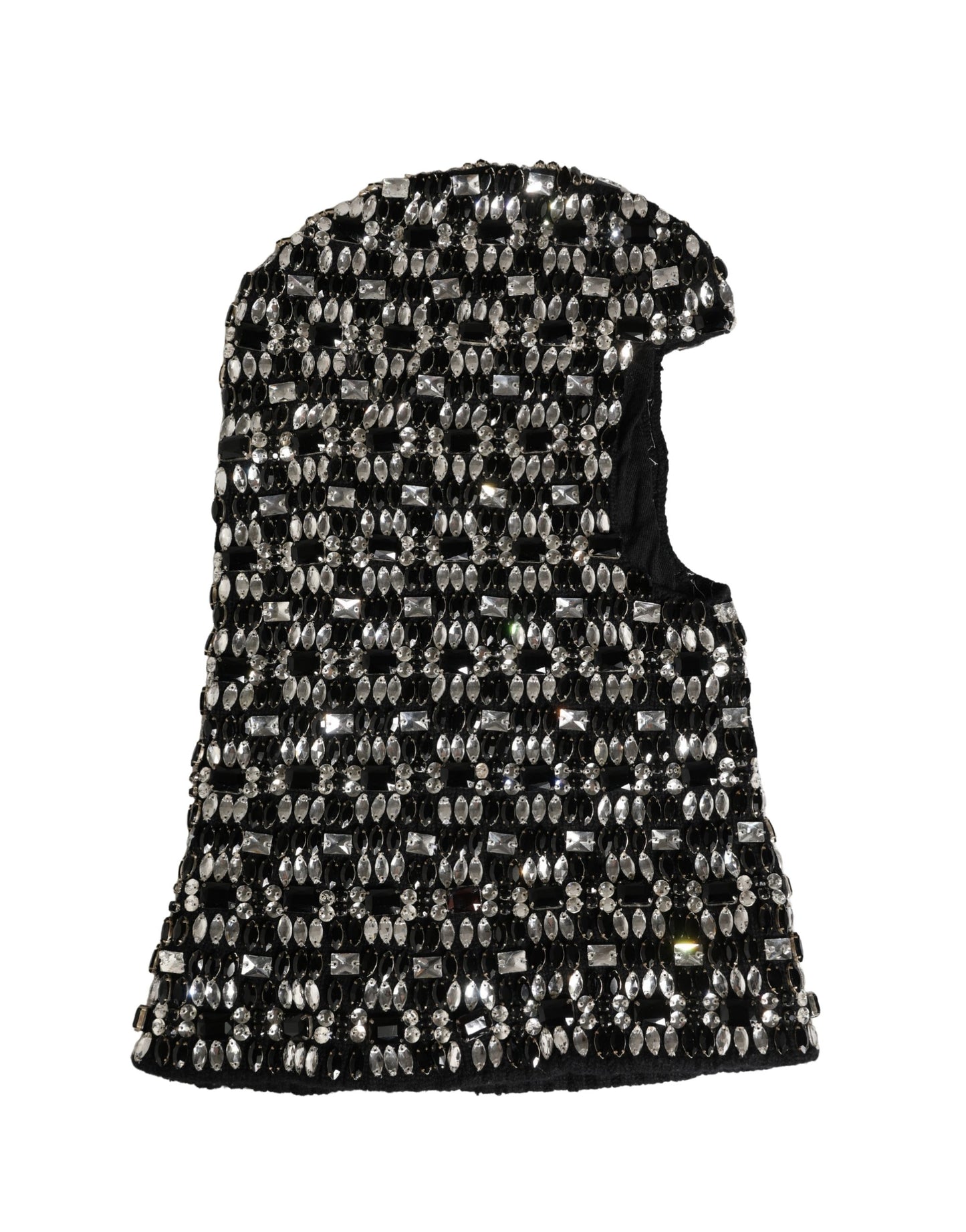 Dolce & Gabbana Black Wool Crystal Embellished Balaclava Hat Curated Luxury Accessories by Orvyn