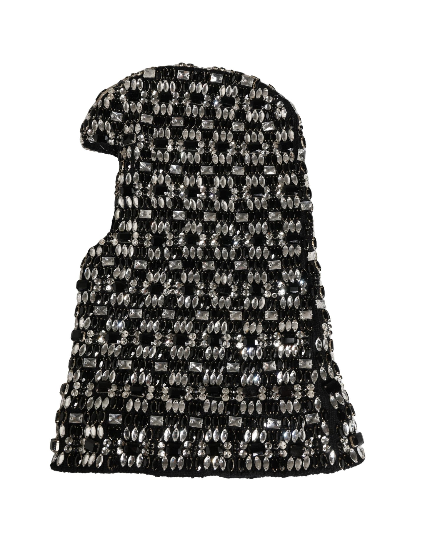 Dolce & Gabbana Black Wool Crystal Embellished Balaclava Hat Curated Luxury Accessories by Orvyn