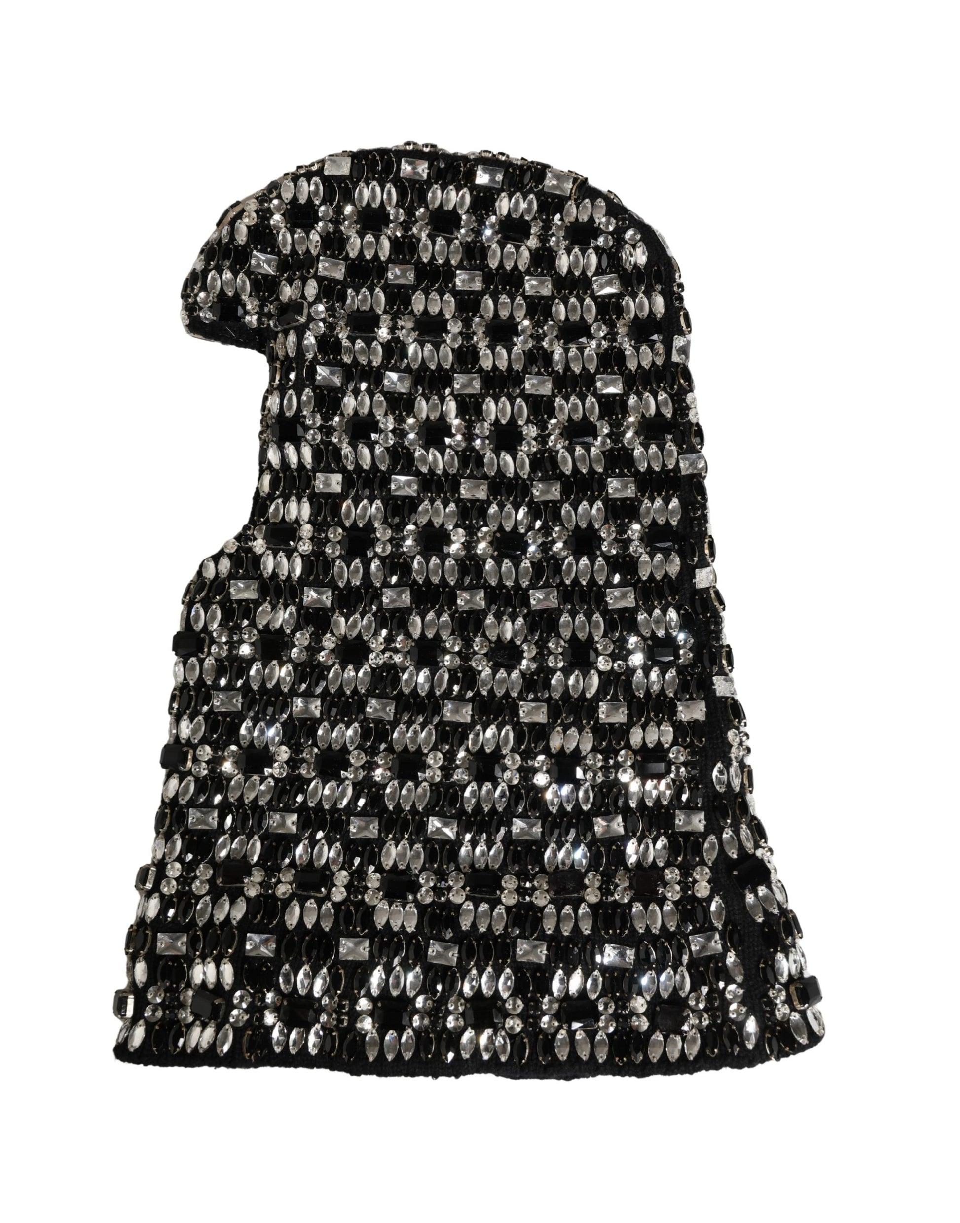 Dolce & Gabbana Black Wool Crystal Embellished Balaclava Hat Curated Luxury Accessories by Orvyn