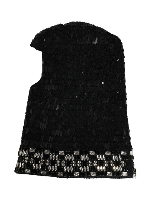 Dolce & Gabbana Black Wool Crystal Embellished Balaclava Hat Curated Luxury Accessories by Orvyn