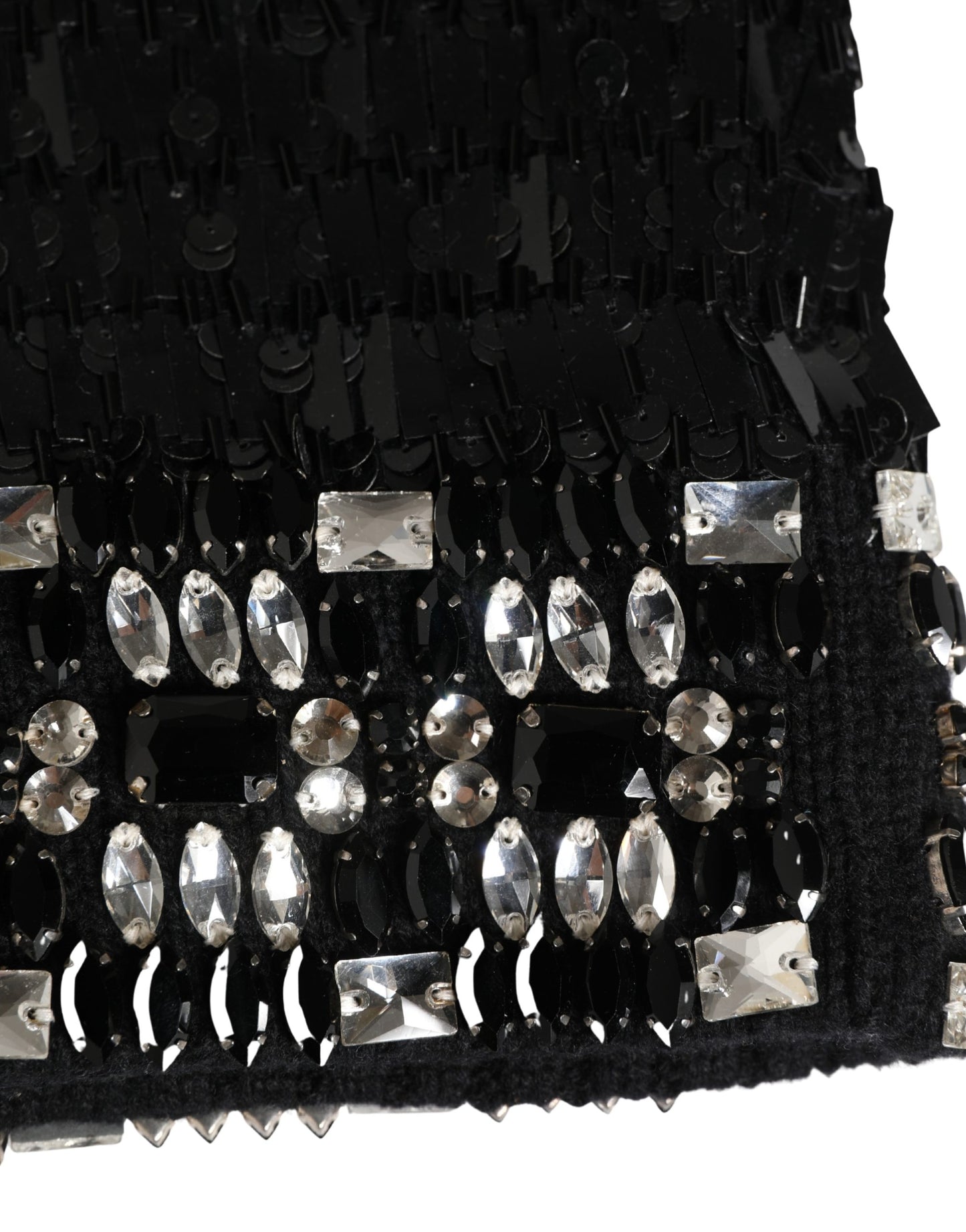 Dolce & Gabbana Black Wool Crystal Embellished Balaclava Hat Curated Luxury Accessories by Orvyn