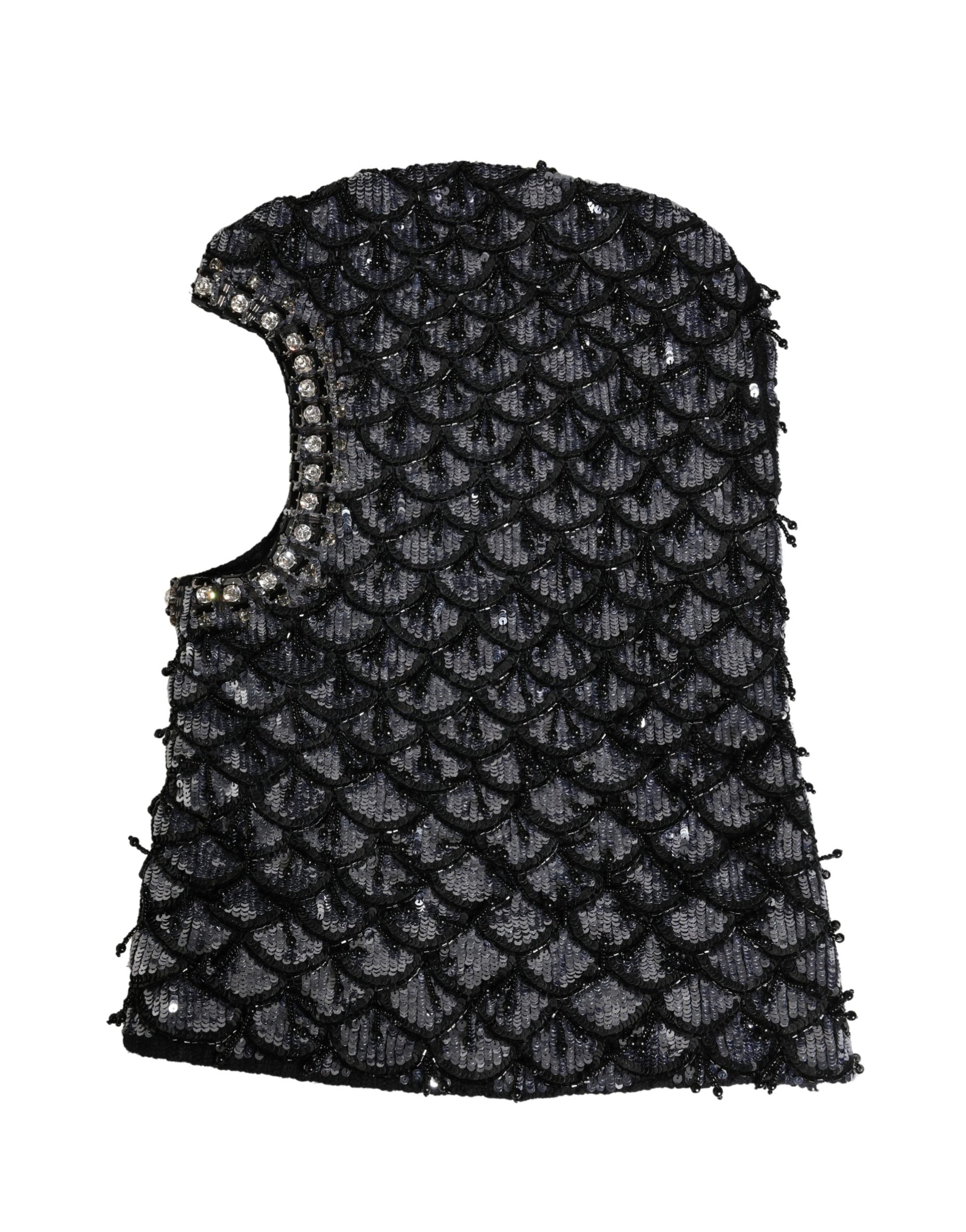 Dolce & Gabbana Black Wool Crystal Embellished Balaclava Hat Curated Luxury Accessories by Orvyn