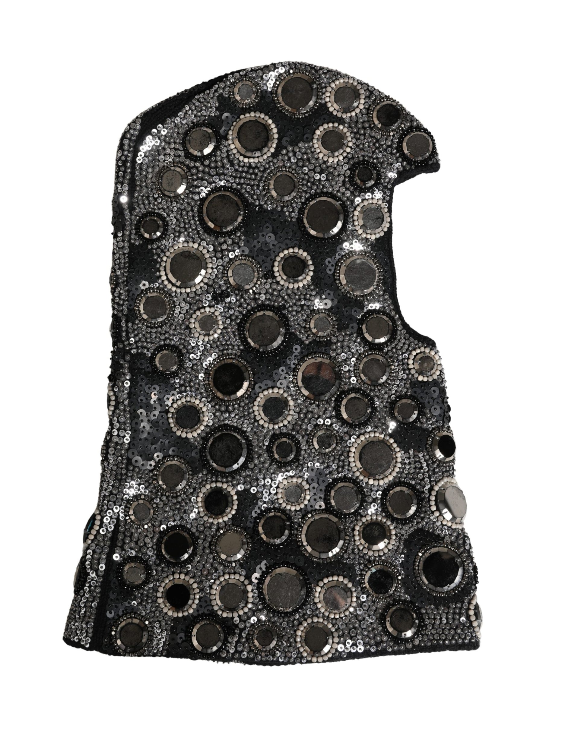Dolce & Gabbana Black Wool Crystal Embellished Balaclava Hat Curated Luxury Accessories by Orvyn