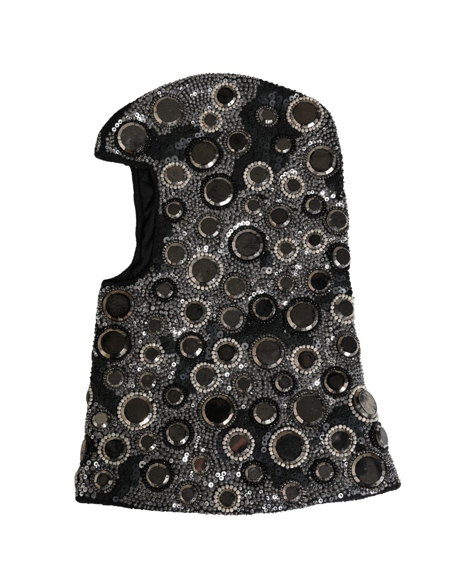 Dolce & Gabbana Black Wool Crystal Embellished Balaclava Hat Curated Luxury Accessories by Orvyn
