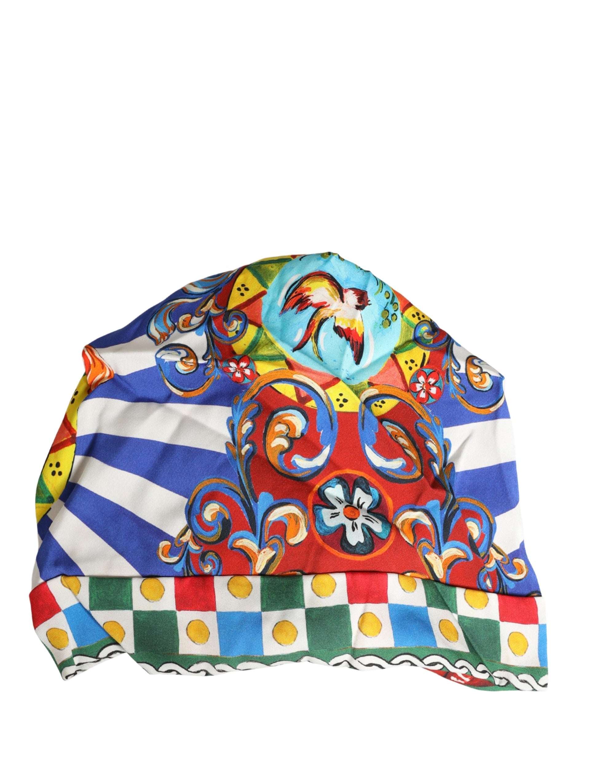 Dolce & Gabbana Multicolor Carretto Motif Turban Headwear Hat Curated Luxury Accessories by Orvyn
