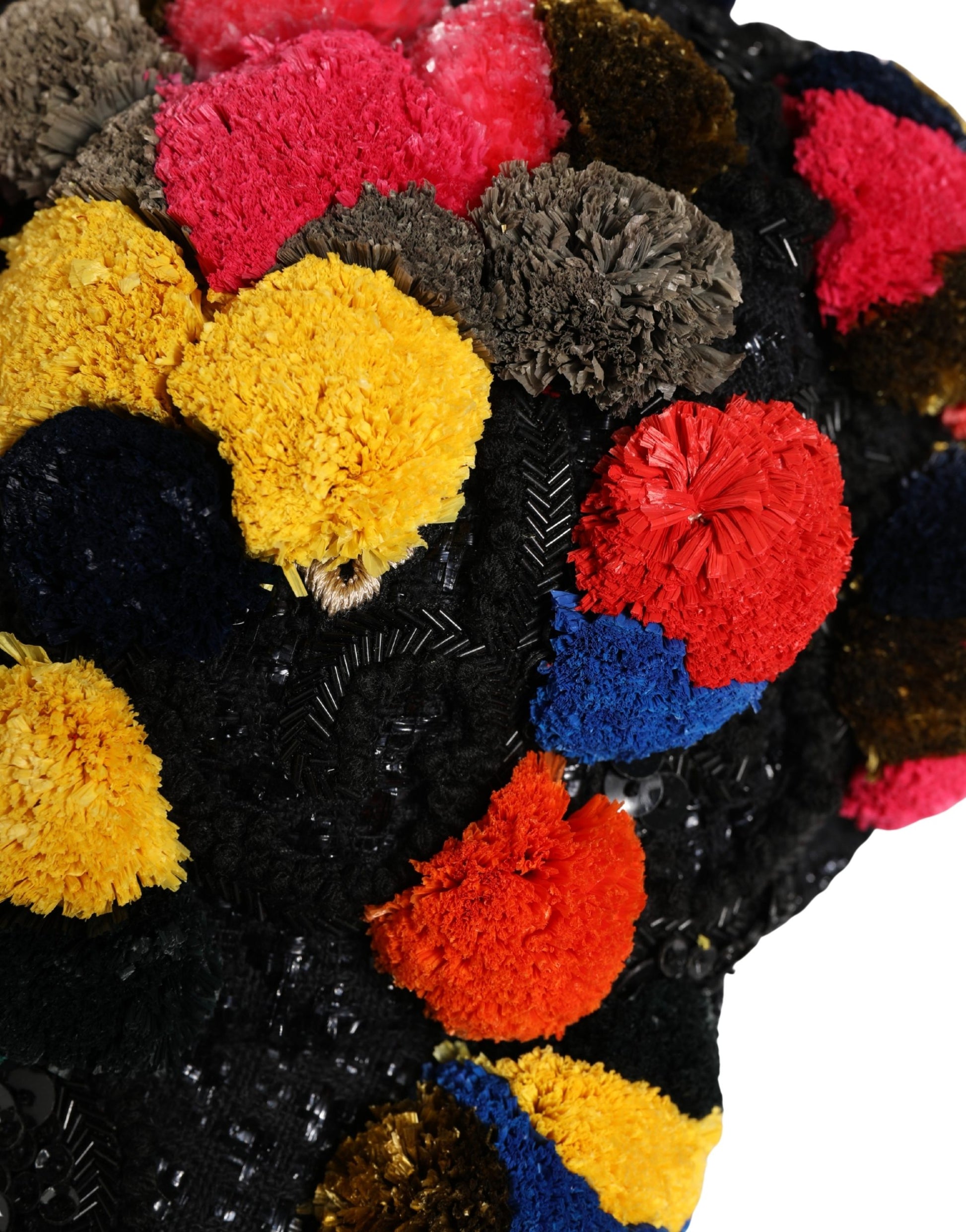 Dolce & Gabbana Multicolor Pom Poms Sequin Embellishment Hat Curated Luxury Accessories by Orvyn