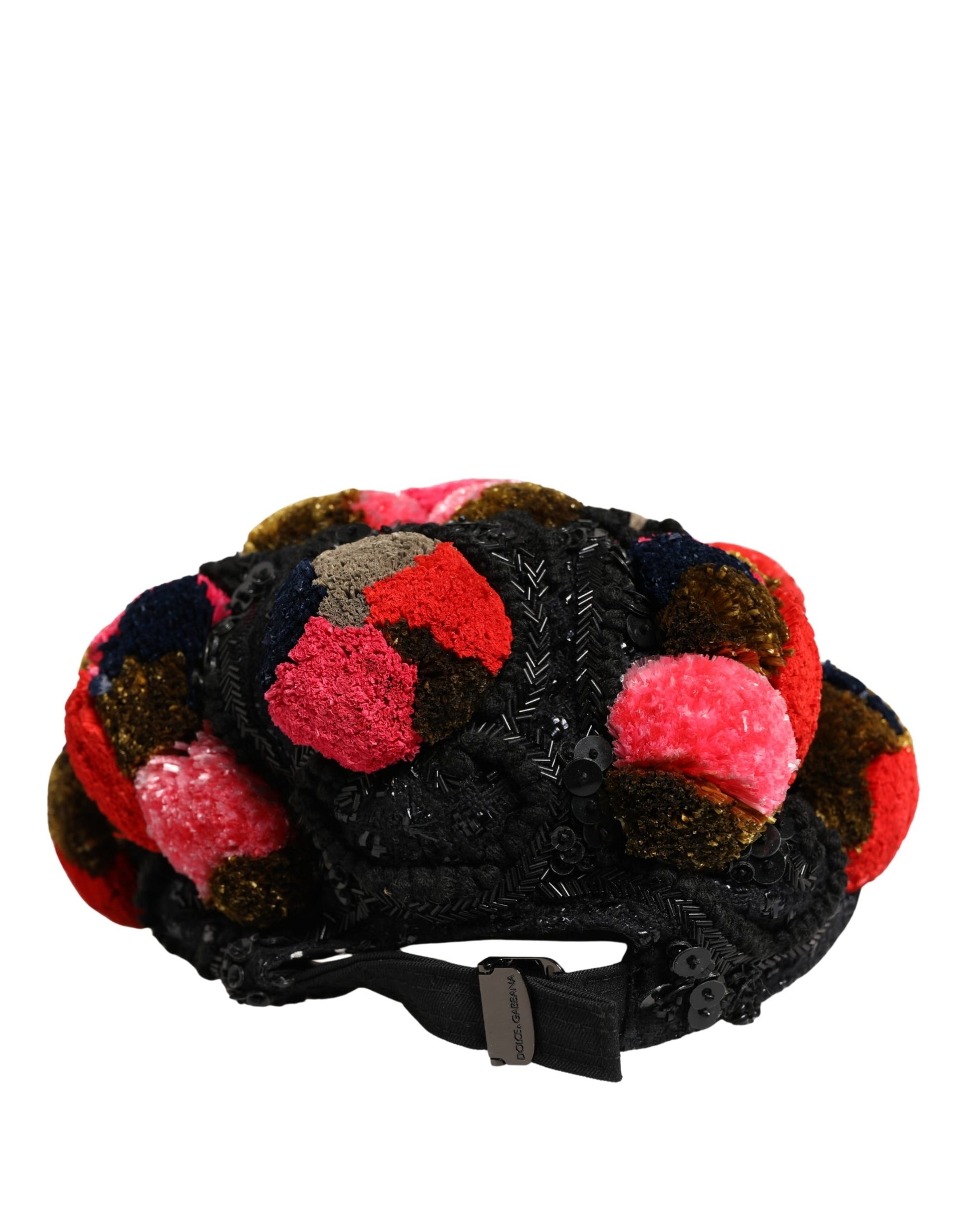 Dolce & Gabbana Multicolor Pom Poms Sequin Embellishment Hat Curated Luxury Accessories by Orvyn