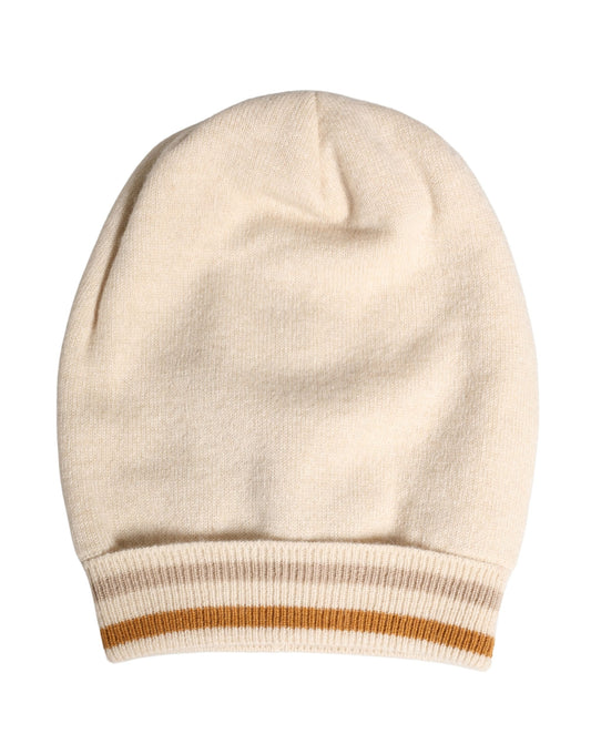 Dolce & Gabbana Beige Cashmere Knitted Women Winter Beanie Hat Curated Luxury Accessories by Orvyn