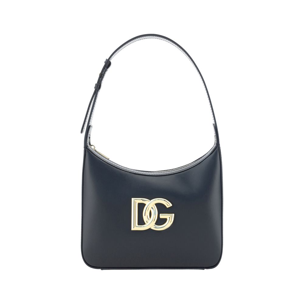 Dolce & Gabbana Black Calf Leather Bos Taurus Shoulder Bag Curated Luxury Accessories by Orvyn