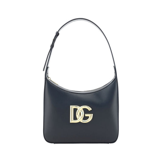 Dolce & Gabbana Black Calf Leather Bos Taurus Shoulder Bag Curated Luxury Accessories by Orvyn