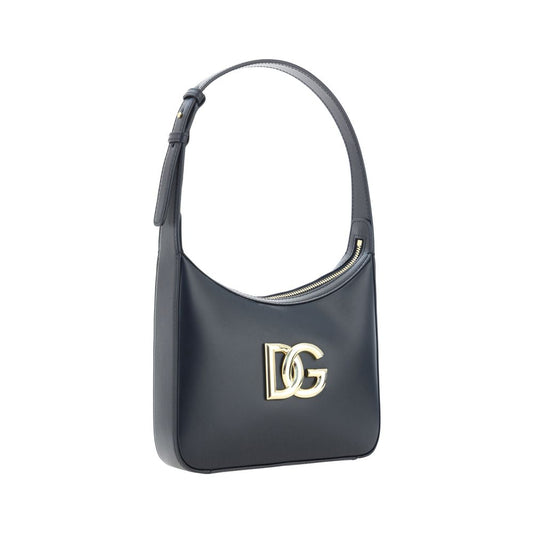 Dolce & Gabbana Black Calf Leather Bos Taurus Shoulder Bag Curated Luxury Accessories by Orvyn