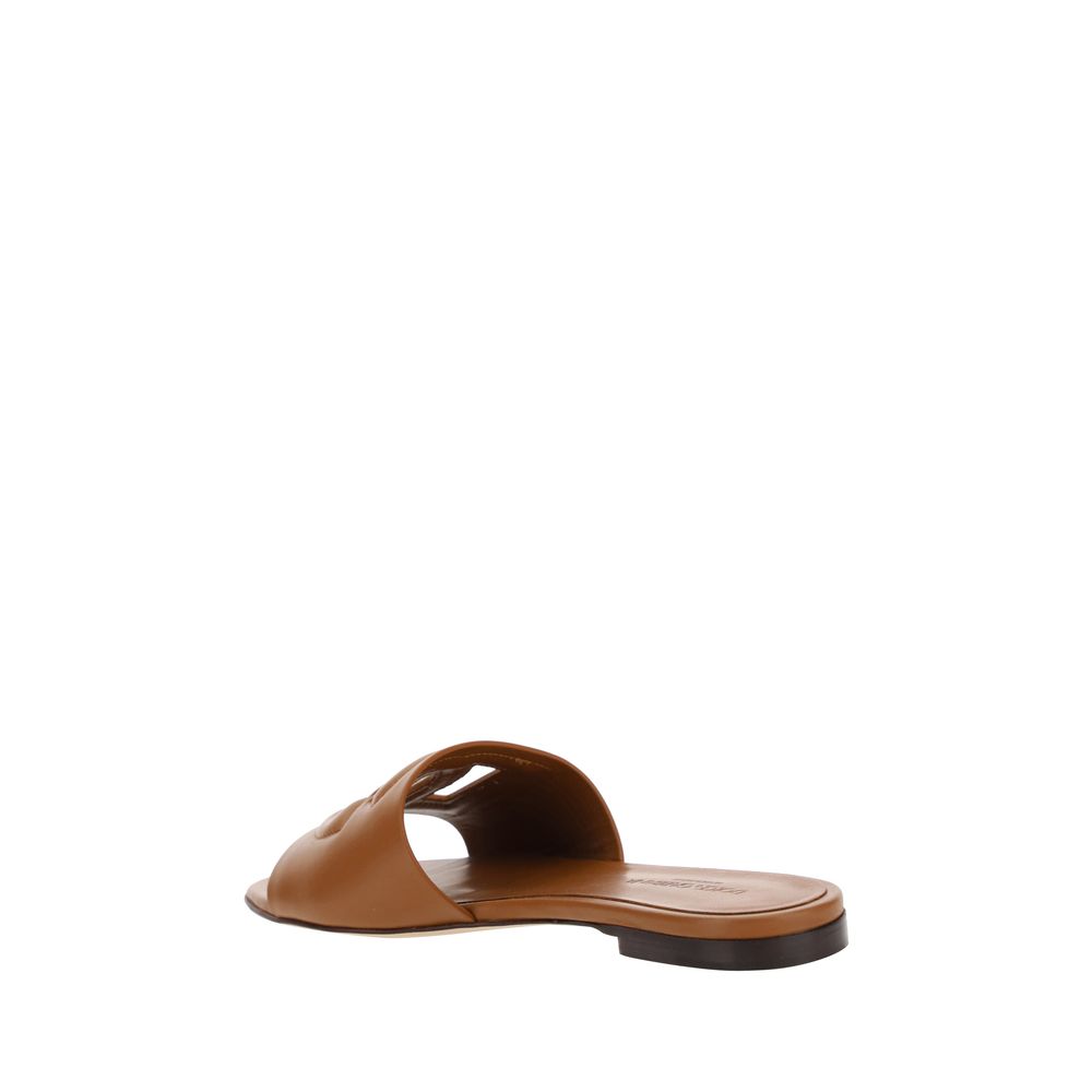Dolce & Gabbana Brown Calf Leather Bos Taurus Sandals Curated Luxury Accessories by Orvyn