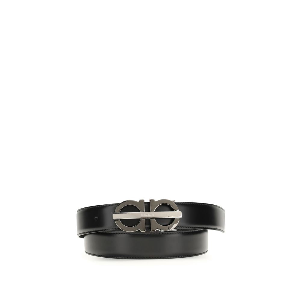 Ferragamo Black Calf Leather Bos Taurus Regular Belt Curated Luxury Accessories by Orvyn