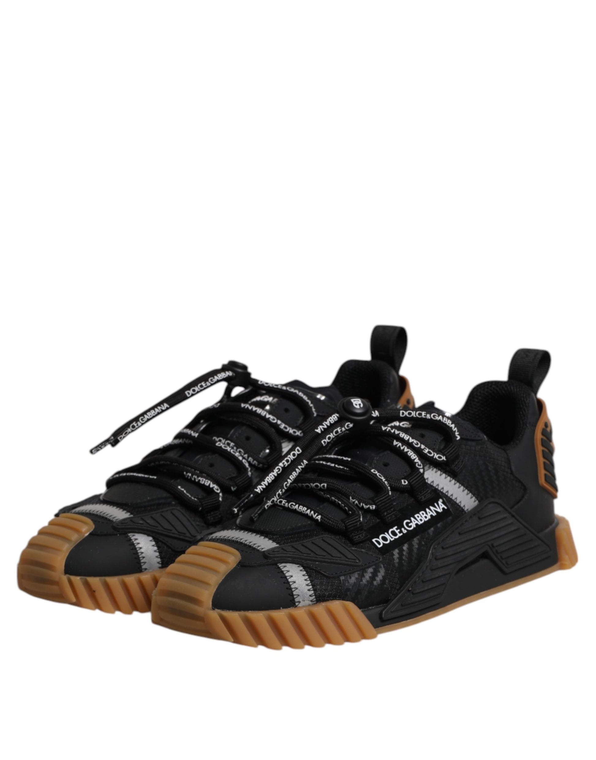 Dolce & Gabbana Black Logo Lace Up Low Top NS1 Sneakers Shoes Curated Luxury Accessories by Orvyn