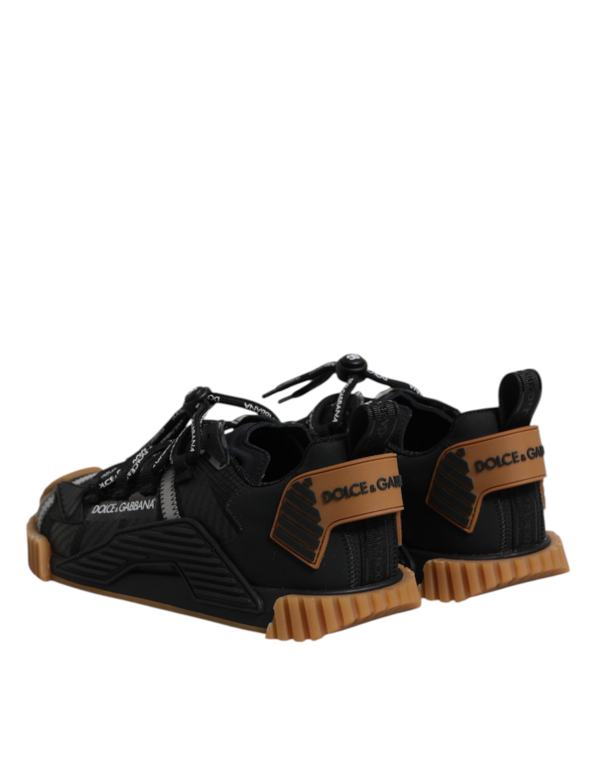 Dolce & Gabbana Black Logo Lace Up Low Top NS1 Sneakers Shoes Curated Luxury Accessories by Orvyn