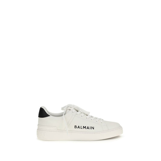 Balmain White Calf Leather Bos Taurus Low Top Sneakers Curated Luxury Accessories by Orvyn