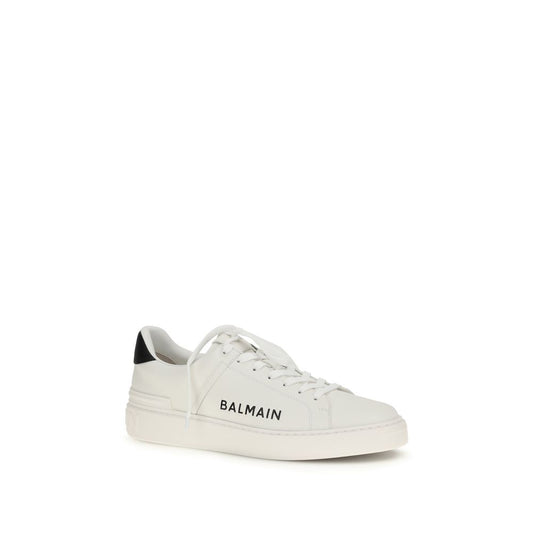 Balmain White Calf Leather Bos Taurus Low Top Sneakers Curated Luxury Accessories by Orvyn