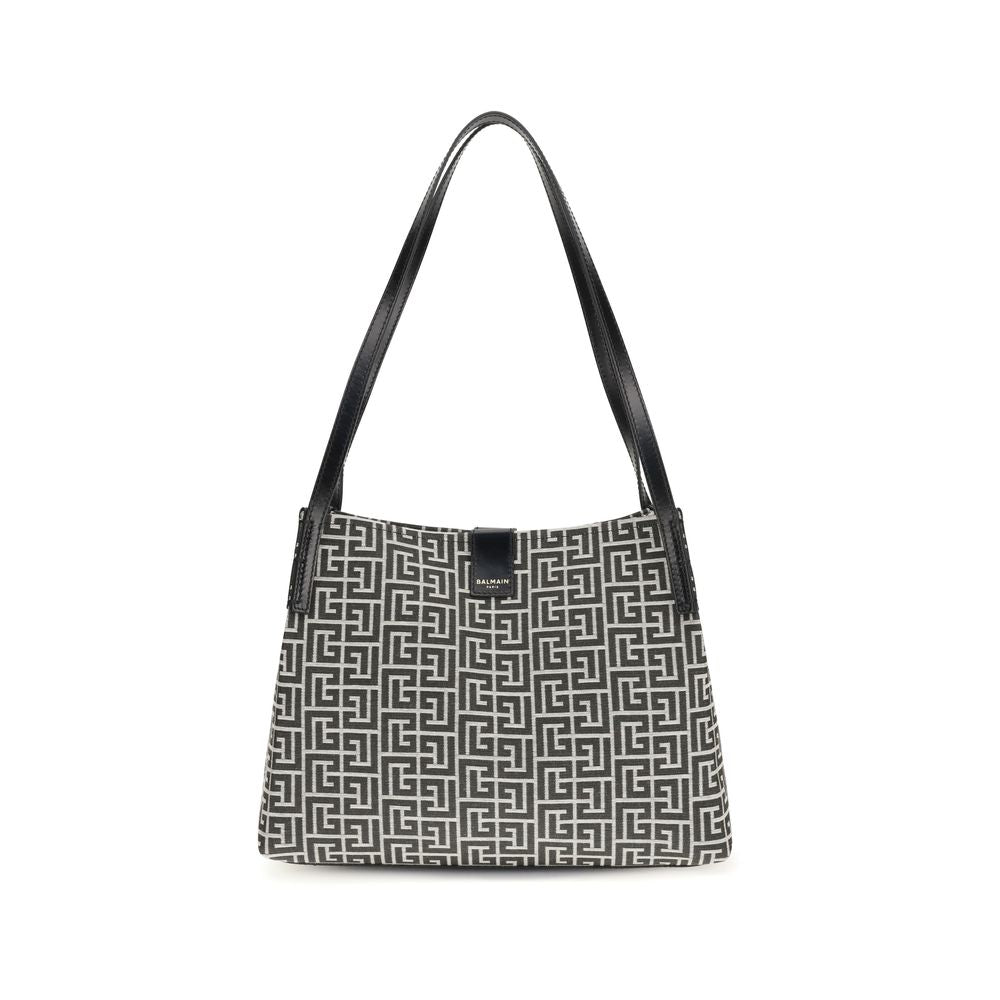 Balmain Black Cotton Shoulder Bag Bags schwarz