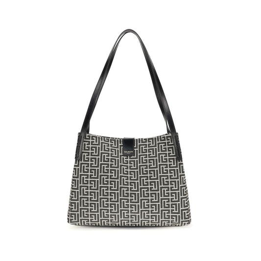 Balmain Black Cotton Shoulder Bag Bags schwarz