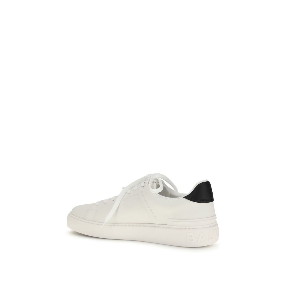 Balmain White Calf Leather Bos Taurus Low Top Sneakers Curated Luxury Accessories by Orvyn