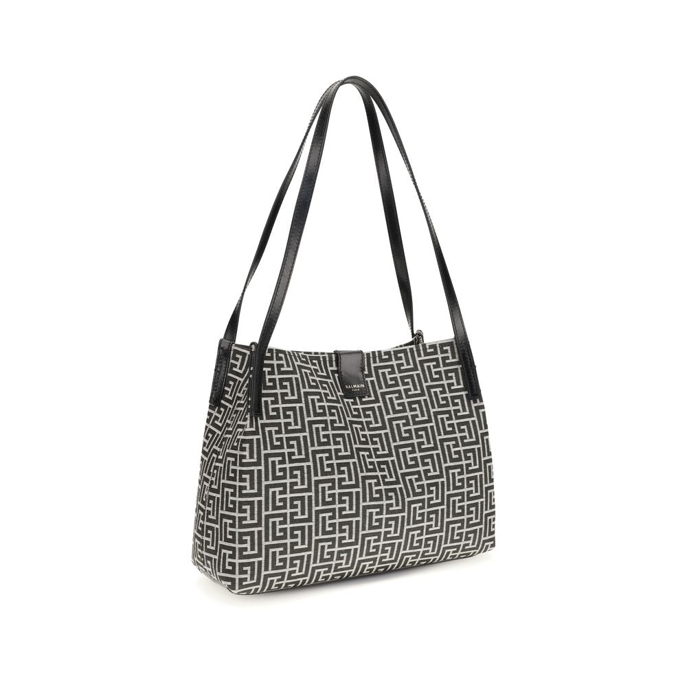 Balmain Black Cotton Shoulder Bag Bags schwarz