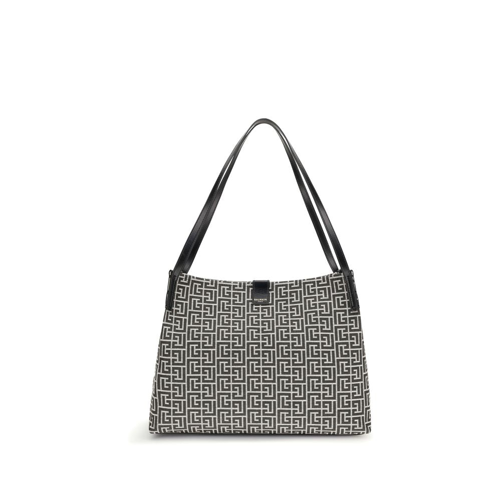 Balmain Black Cotton Shoulder Bag Bags schwarz