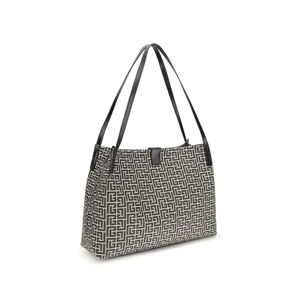 Balmain Black Cotton Shoulder Bag Bags schwarz