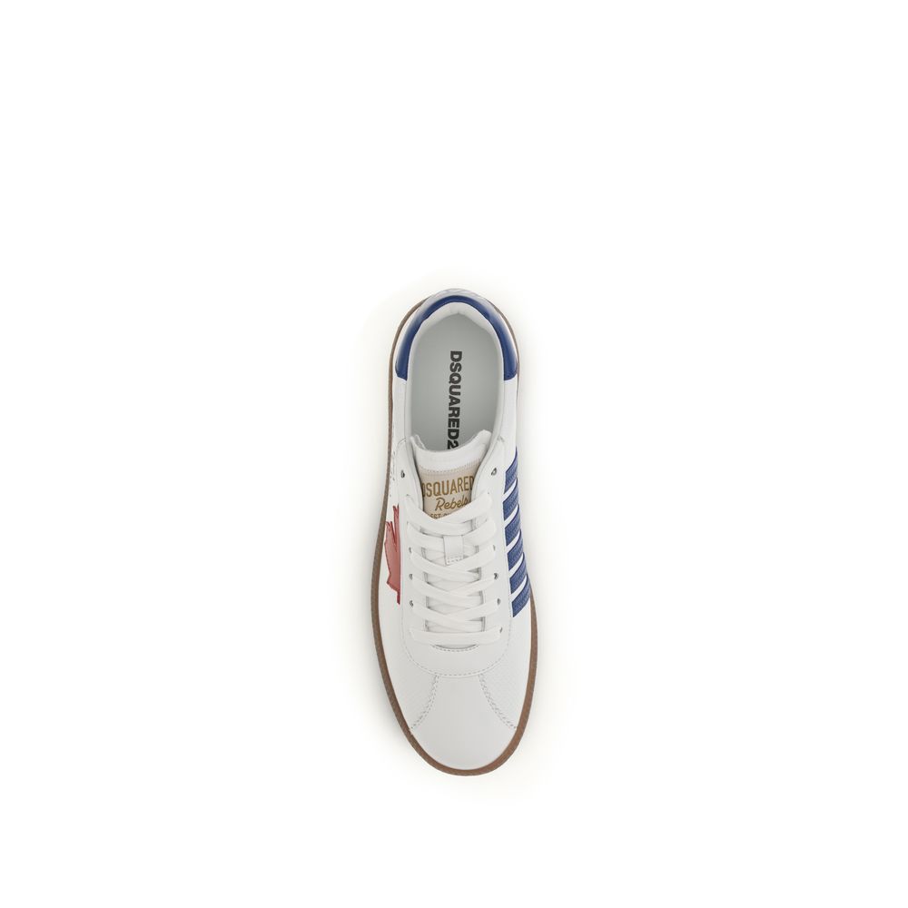 Dsquared² White Calf Leather Bos Taurus Chunky Sneakers Curated Luxury Accessories by Orvyn