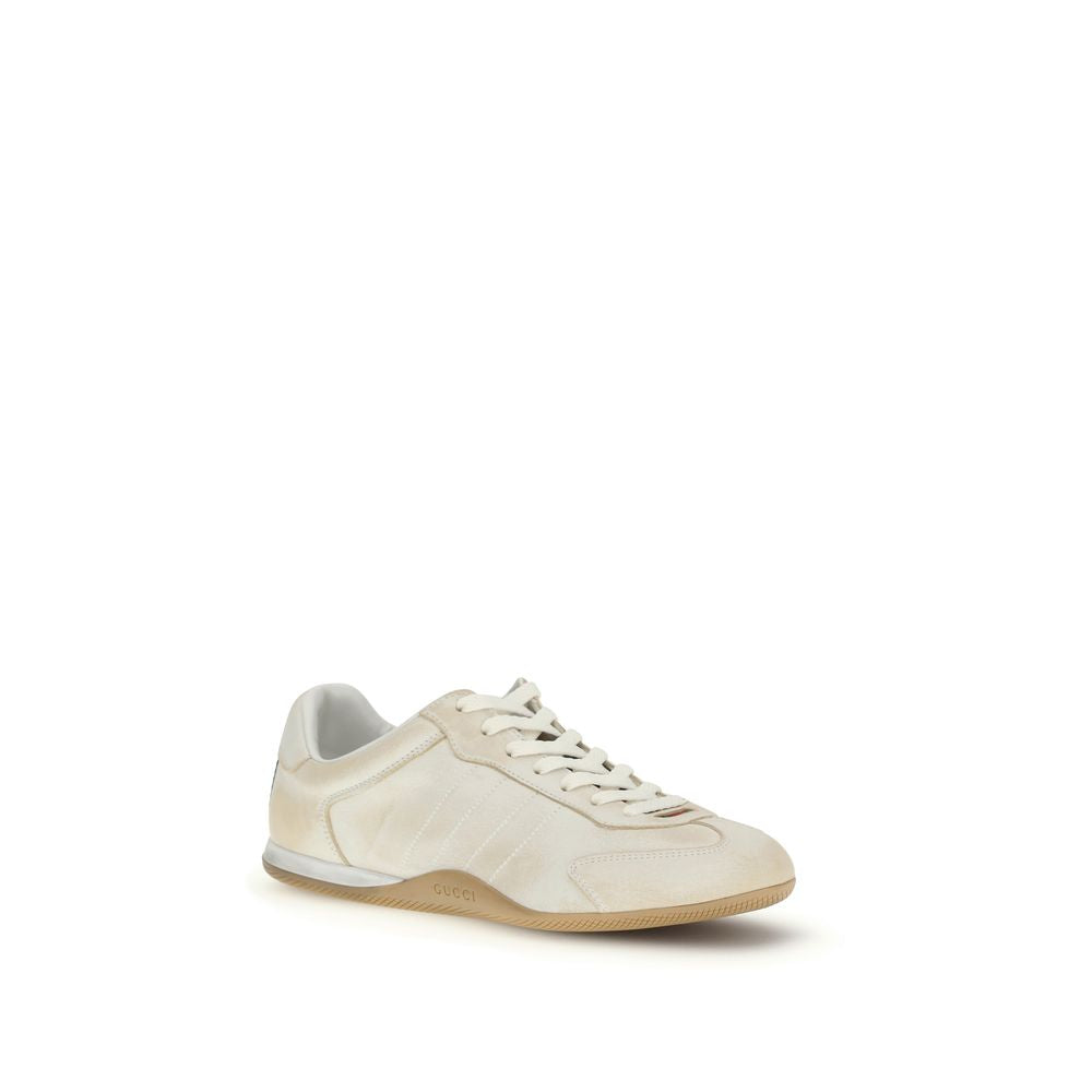 Gucci White Calf Leather Bos Taurus Low Top Sneakers Curated Luxury Accessories by Orvyn