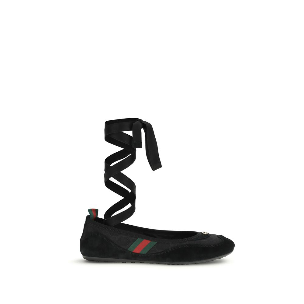 Gucci Black Fabric Ballet Flats Curated Luxury Accessories by Orvyn