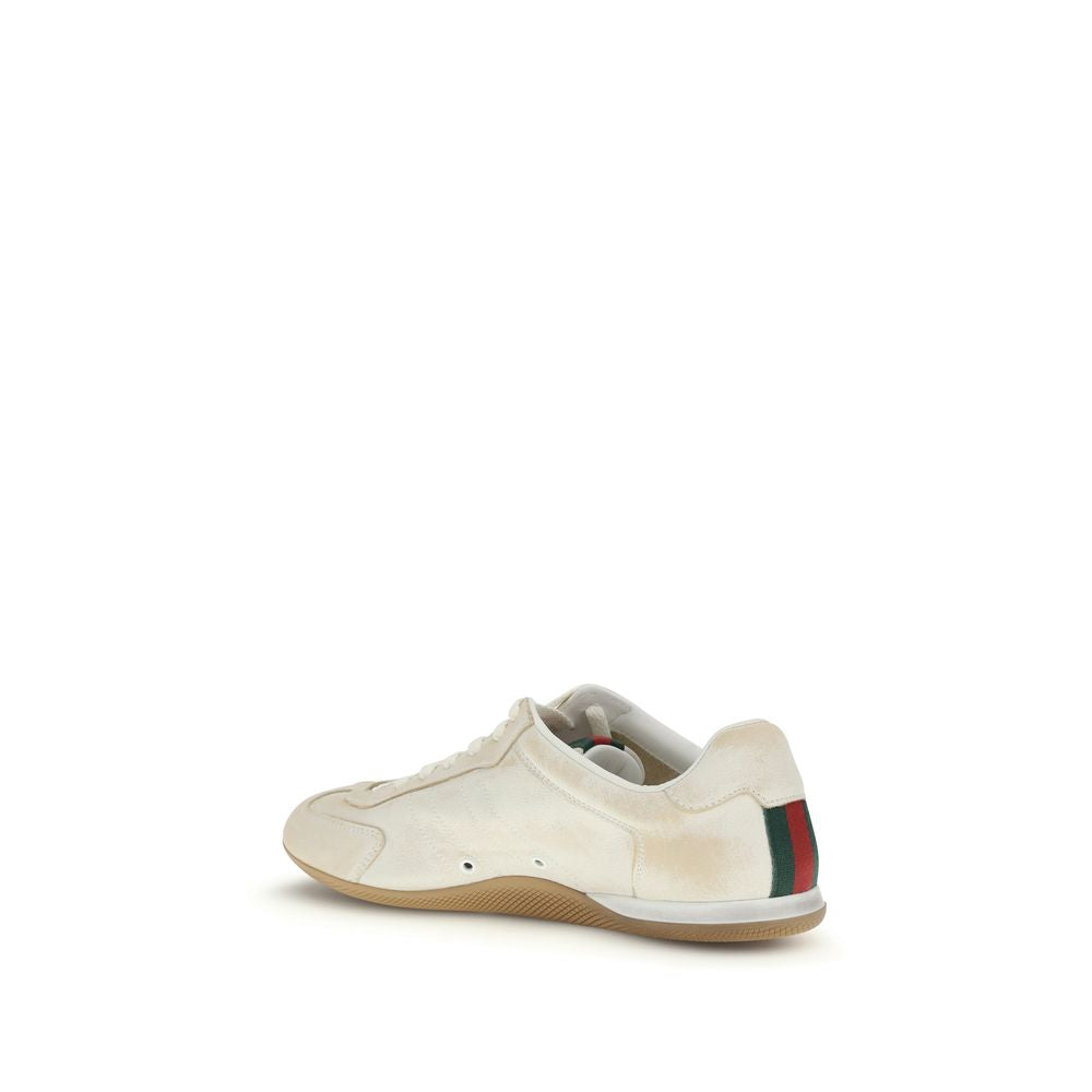 Gucci White Calf Leather Bos Taurus Low Top Sneakers Curated Luxury Accessories by Orvyn