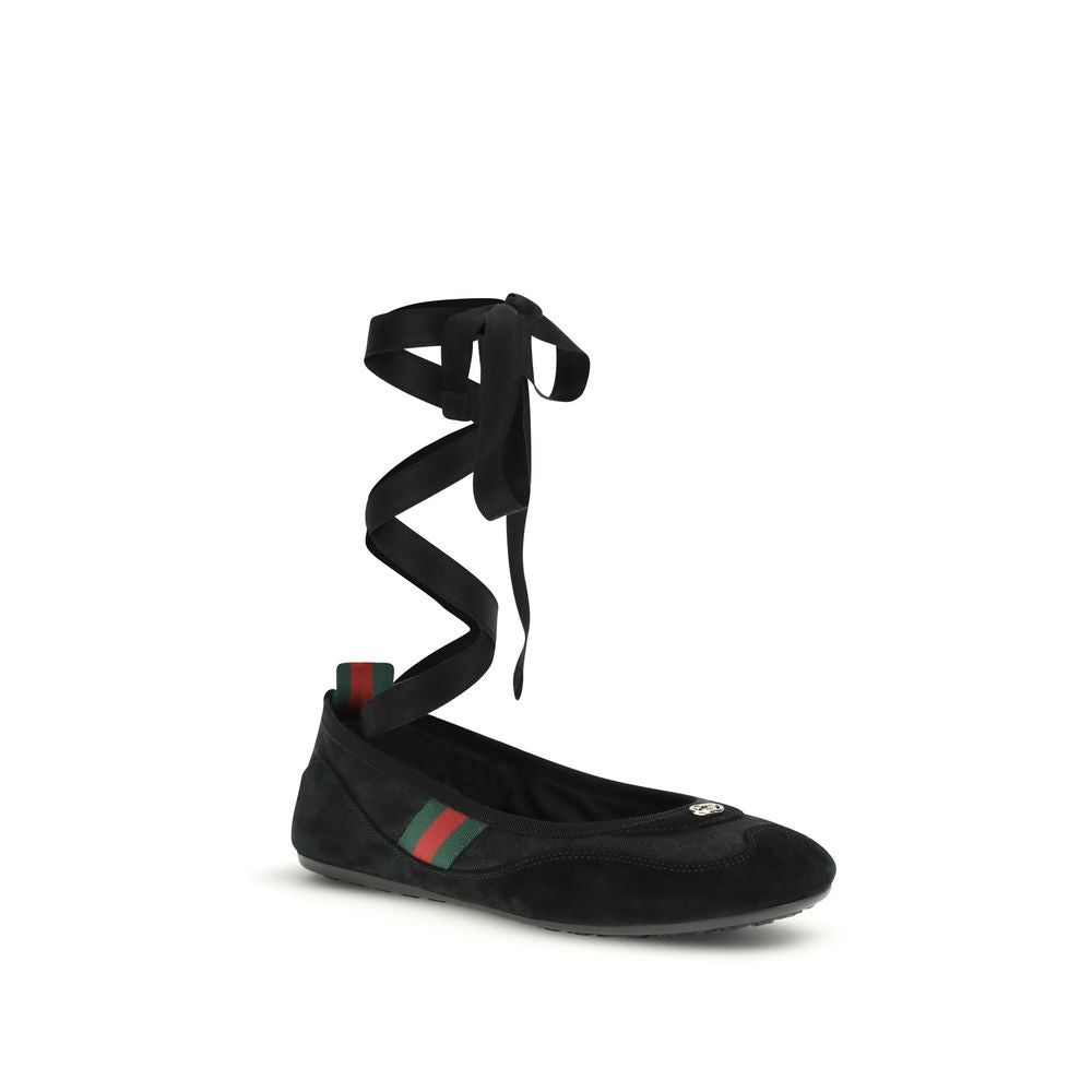 Gucci Black Fabric Ballet Flats Curated Luxury Accessories by Orvyn