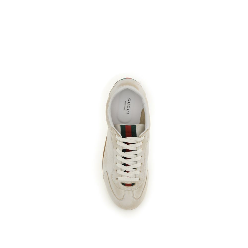 Gucci White Calf Leather Bos Taurus Low Top Sneakers Curated Luxury Accessories by Orvyn