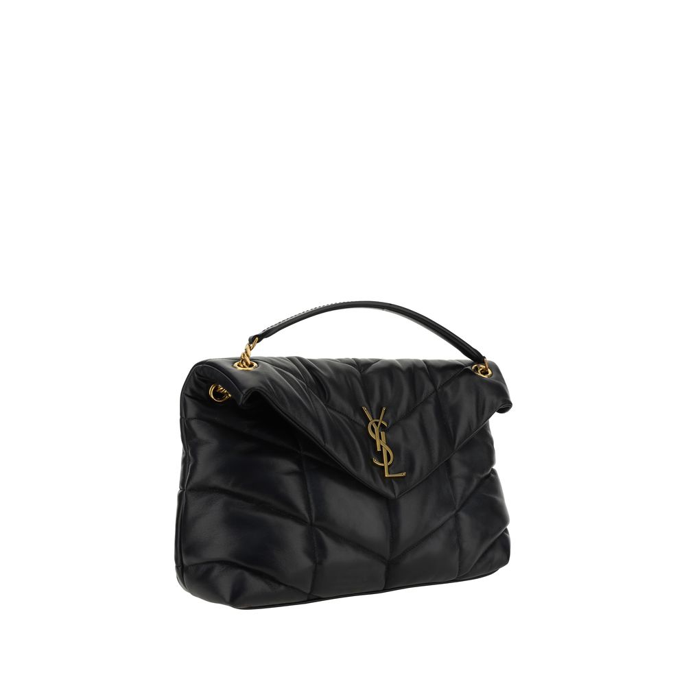 Saint Laurent Black Loulou Medium Leather Shoulder Bag Curated Luxury Accessories by Orvyn