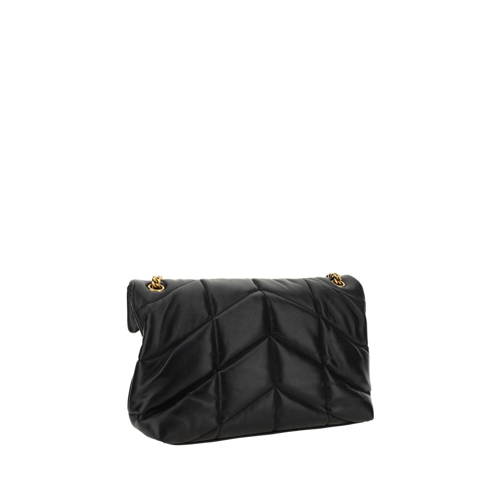 Saint Laurent Black Loulou Medium Leather Shoulder Bag Curated Luxury Accessories by Orvyn