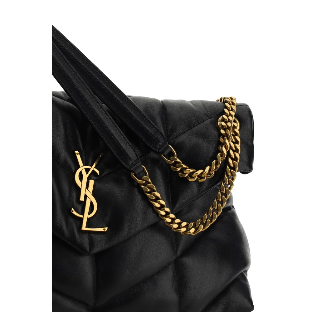Saint Laurent Black Loulou Medium Leather Shoulder Bag Curated Luxury Accessories by Orvyn