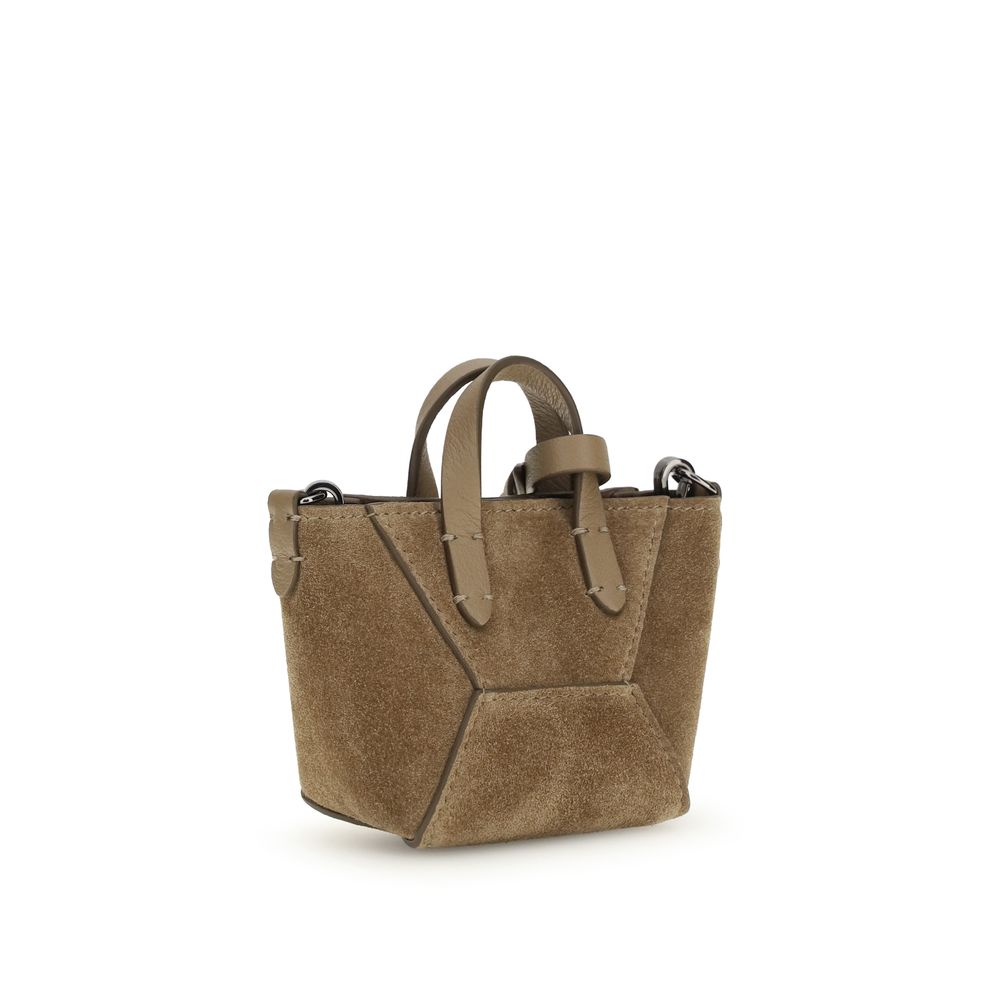 Brunello Cucinelli Brown Calf Leather Bos Taurus Shoulder Bag Curated Luxury Accessories by Orvyn