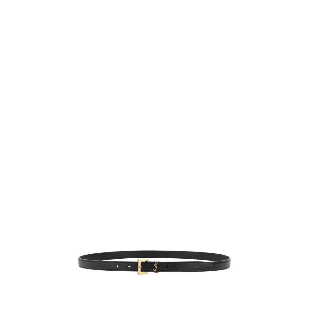Saint Laurent Black Calf Leather Bos Taurus Regular Belt Curated Luxury Accessories by Orvyn